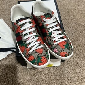 Gucci womens Ace Strawberry sneakers